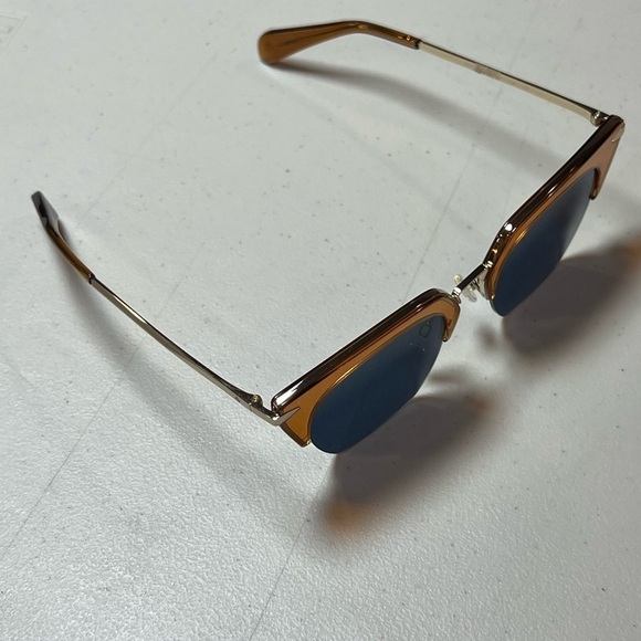 Rag & Bone Del Ray Geometric Orange Gold SOLD OUT Rimless Sunglasses - Picture 10 of 11
